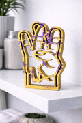 Sellout “The Lost Box: Embellished GOLD LAKERS” - Acrylic Resin Sculpture, Limited edition of 1 - 9”