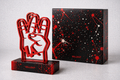 Sellout “The Lost Box: RED LA Hand” - Acrylic Resin Sculpture w Embellished Collection Box, The Lost Box Collector’s edition of 1 - 9”