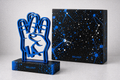 Sellout “The Lost Box: BLUE LA Hand” - Acrylic Resin Sculpture w Embellished Collection Box, The Lost Box Collector’s edition of 1 - 9”