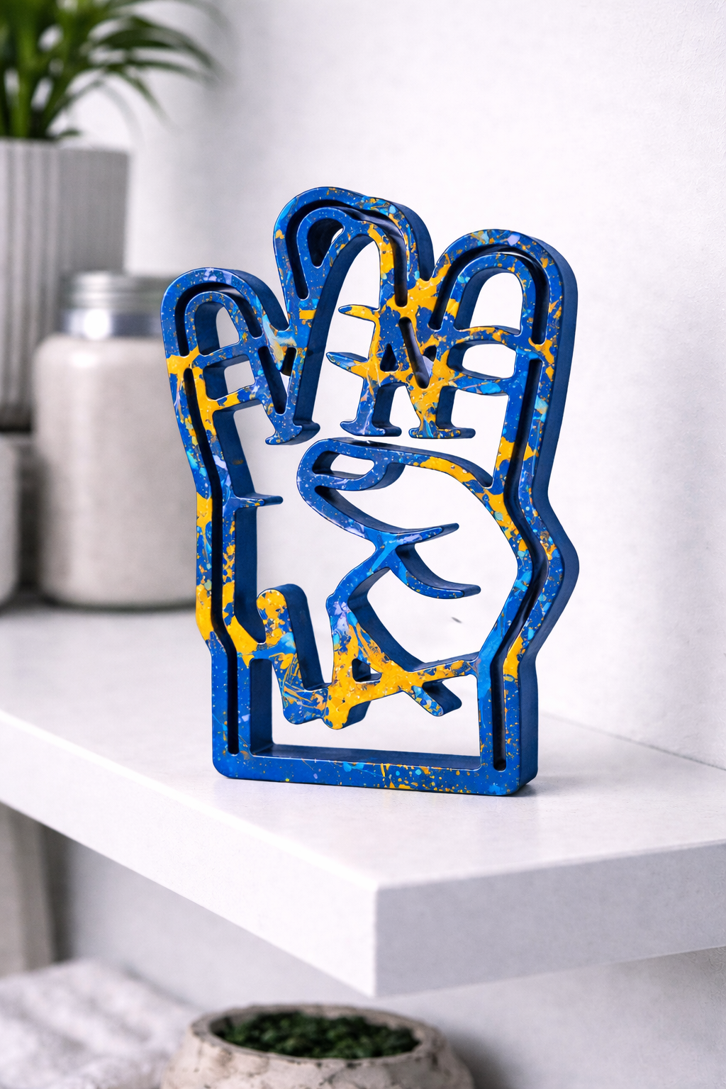 Sellout “The Lost Box: Embellished BLUE” - Acrylic Resin Sculpture, Limited edition of 1 - 9”