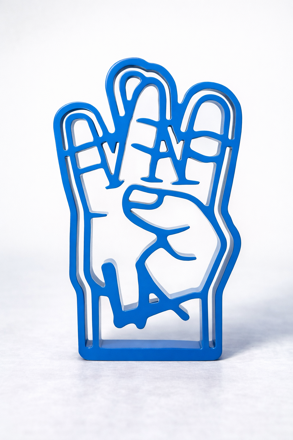 Sellout “The Lost Box: BLUE LA Hand” - Acrylic Resin Sculpture, The Lost Box edition of 2 - 9”