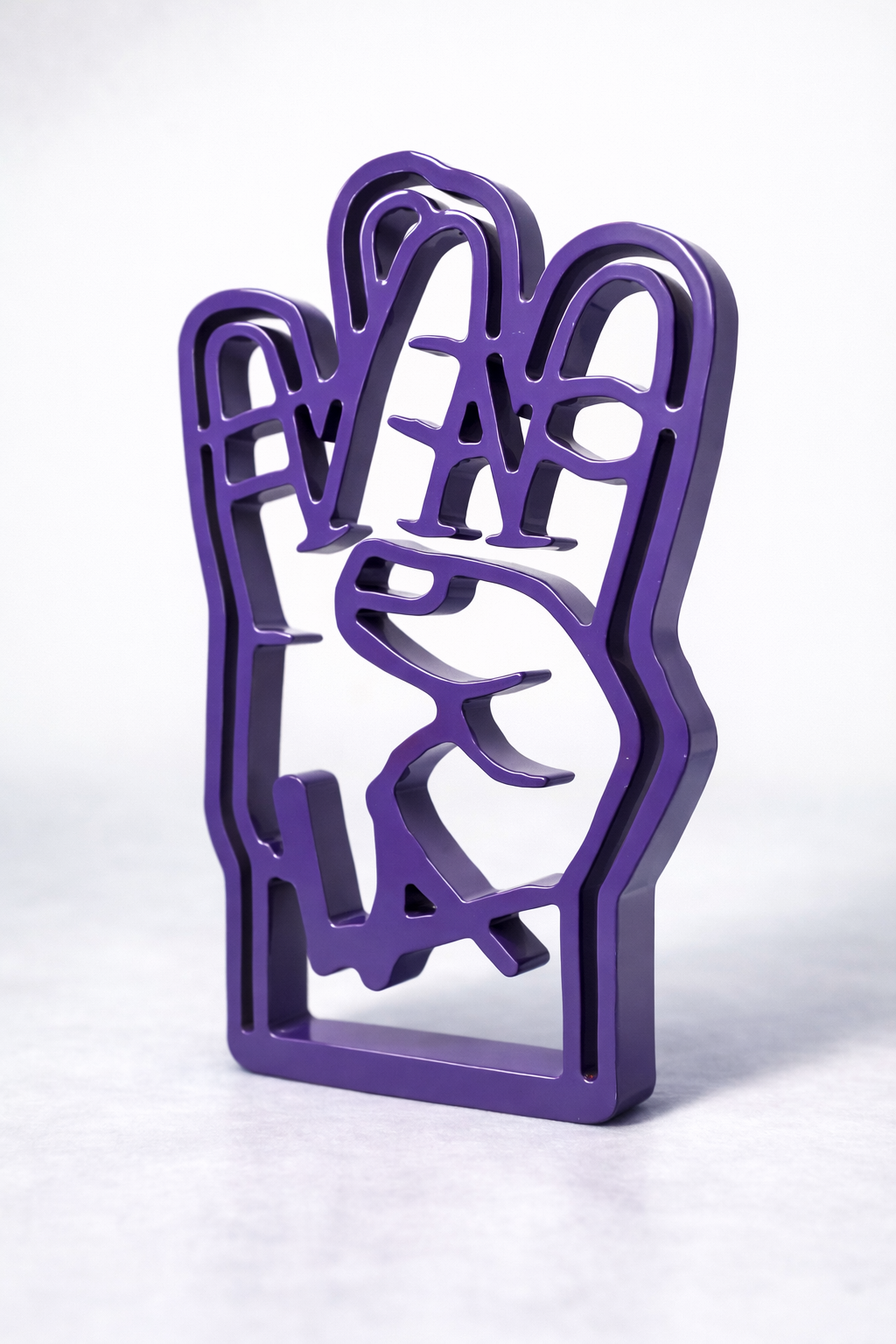 Sellout “The Lost Box: PURPLE LA Hand” - Acrylic Resin Sculpture, The Lost Box edition of 2 - 9”