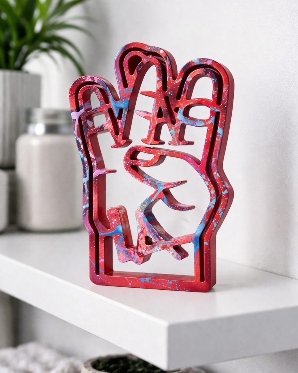 Sellout “The Lost Box: Embellished RED” - Acrylic Resin Sculpture, Limited edition of 1 - 9”