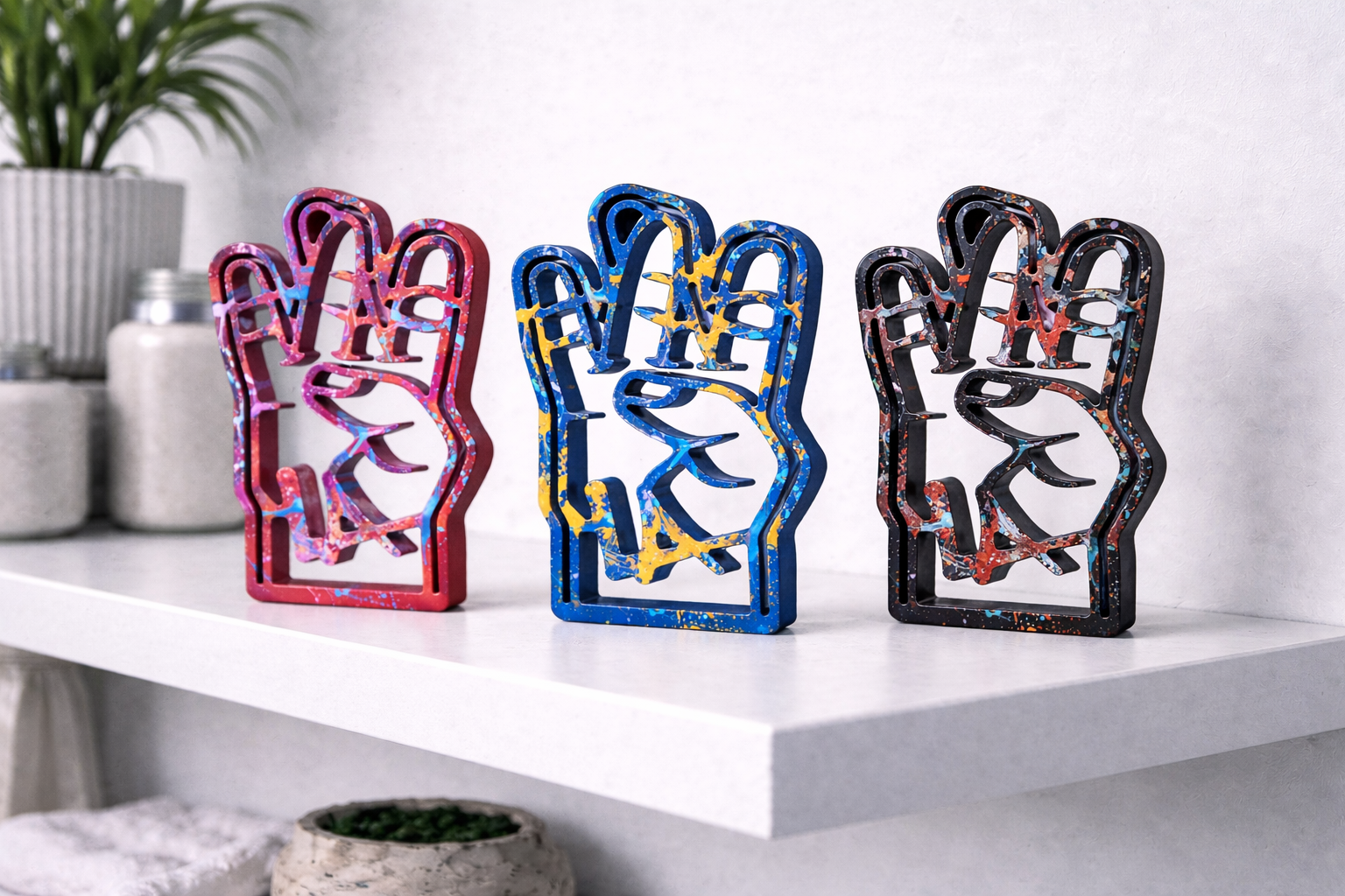 Sellout “The Lost Box: Embellished SET” - 3 Acrylic Resin Sculpture, Limited edition - 9”