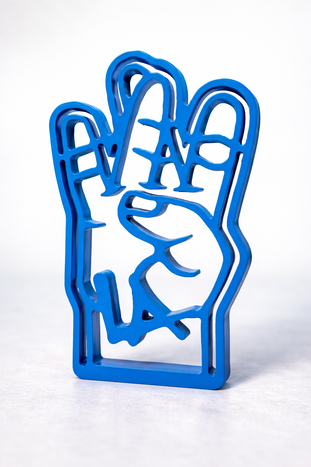 Sellout “The Lost Box: BLUE LA Hand” - Acrylic Resin Sculpture, The Lost Box edition of 2 - 9”