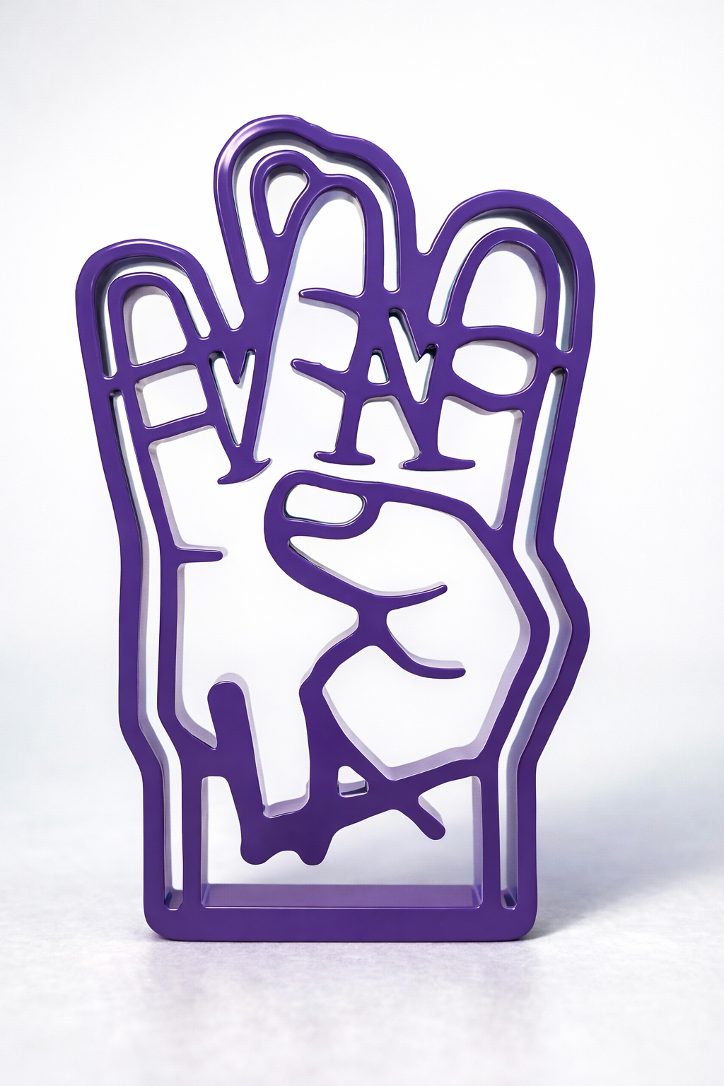 Sellout “The Lost Box: PURPLE LA Hand” - Acrylic Resin Sculpture, The Lost Box edition of 2 - 9”