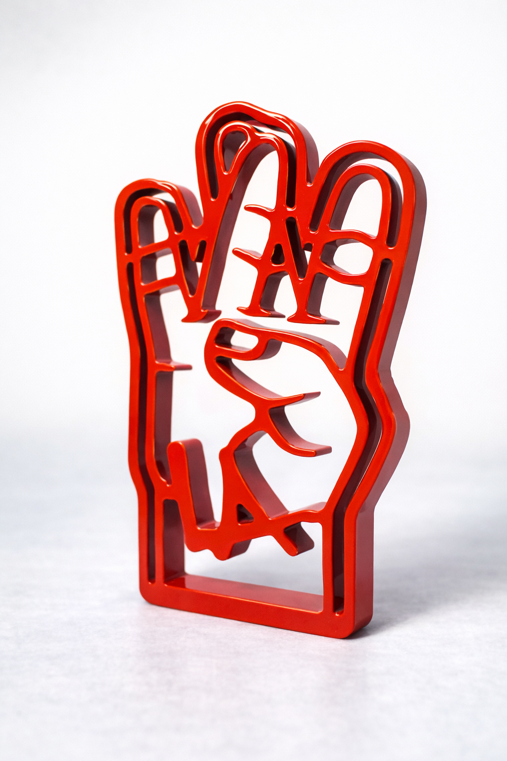Sellout “The Lost Box: RED LA Hand” - Acrylic Resin Sculpture, The Lost Box edition of 2 - 9”