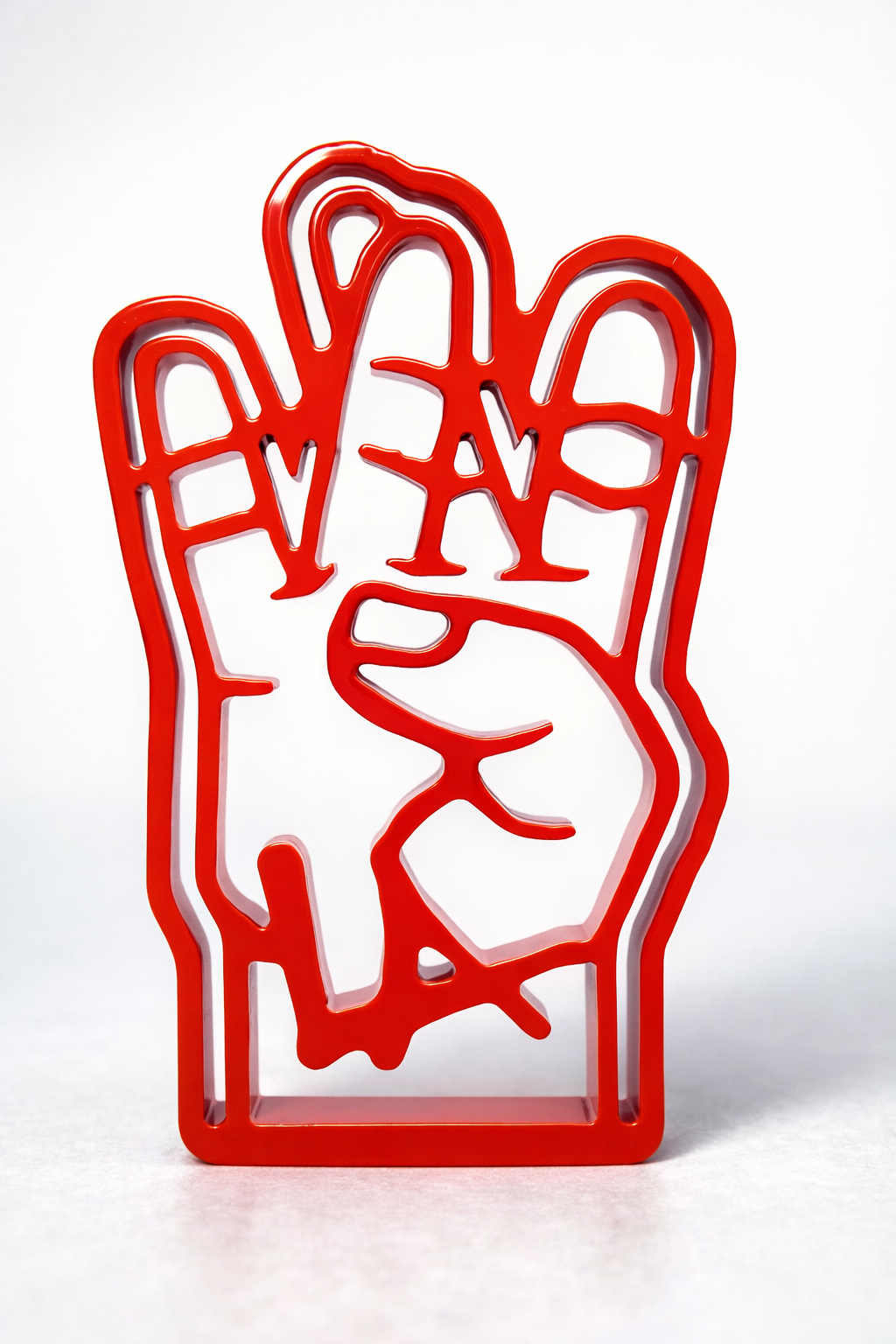 Sellout “The Lost Box: RED LA Hand” - Acrylic Resin Sculpture, The Lost Box edition of 2 - 9”
