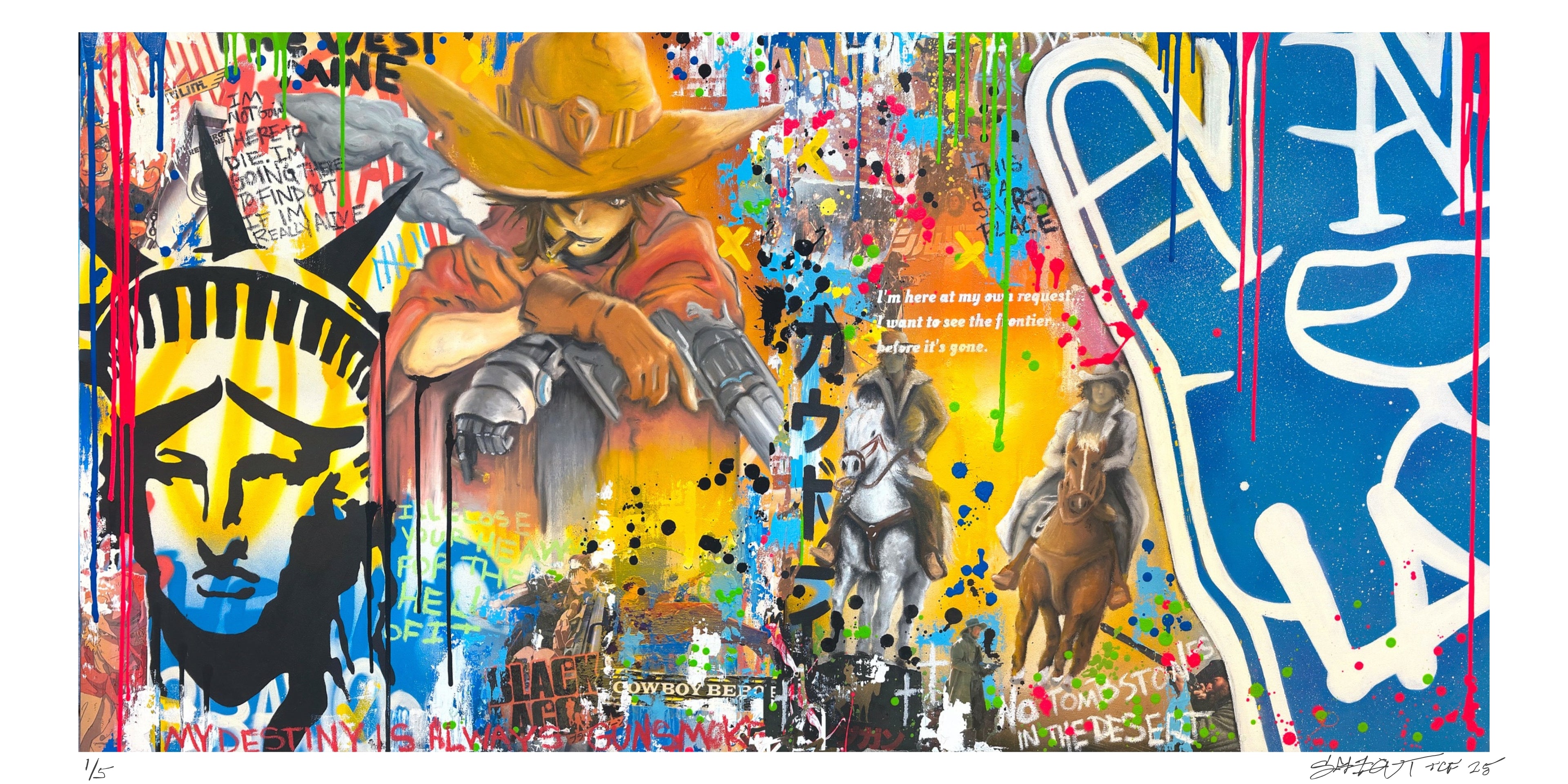 Sellout “No Tombstones in the Desert” - Hand-Embellished Archival Print, Collector’s Edition of 5 - 24 x 48”