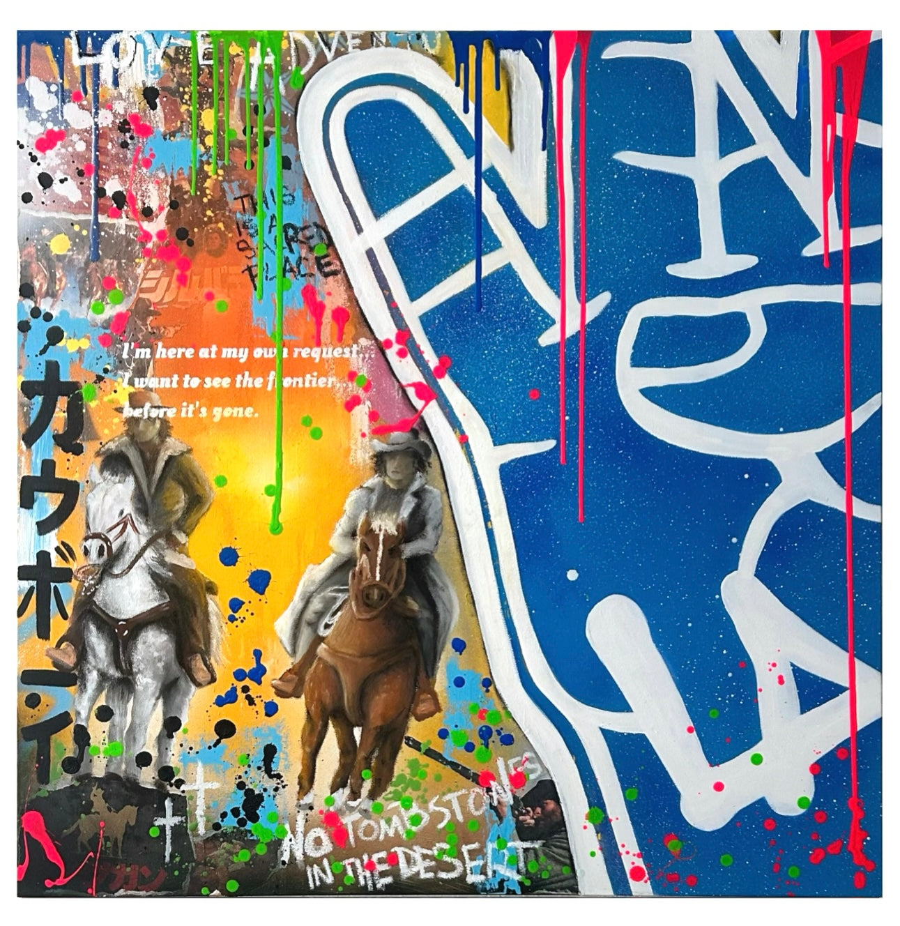 Sellout “No Tombstones in the Desert” - Hand-Embellished Pairing Prints, Diptych Edition of 20 - 20 x 40” Set